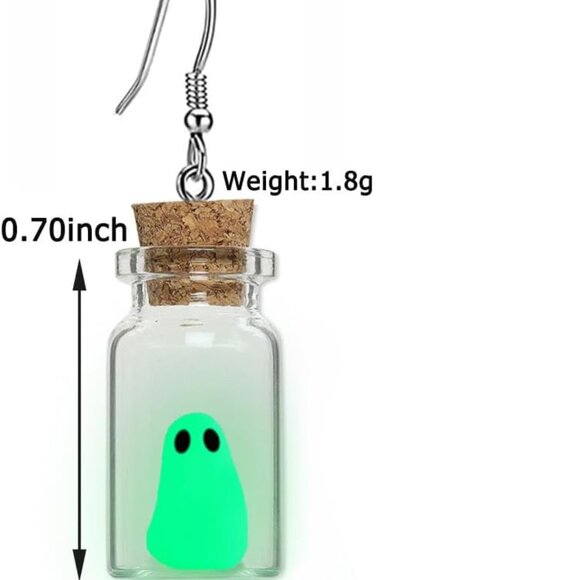Ghost Earrings, Ghost In A Bottle Earring, The Adopt A Ghost Earring, Halloween - Picture 2 of 7